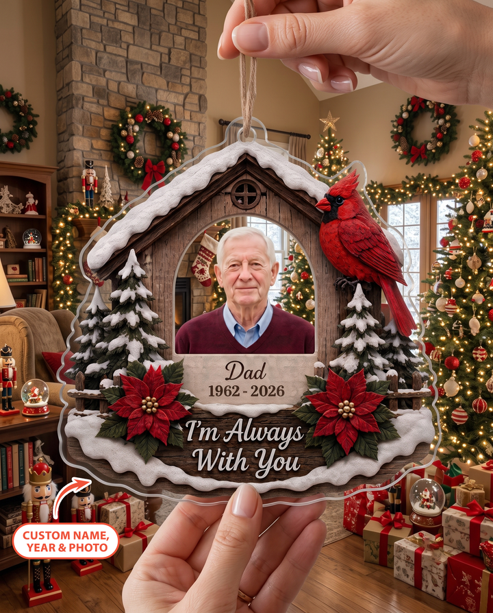 Custom Photo Cardinal Remembrance Acrylic Ornament