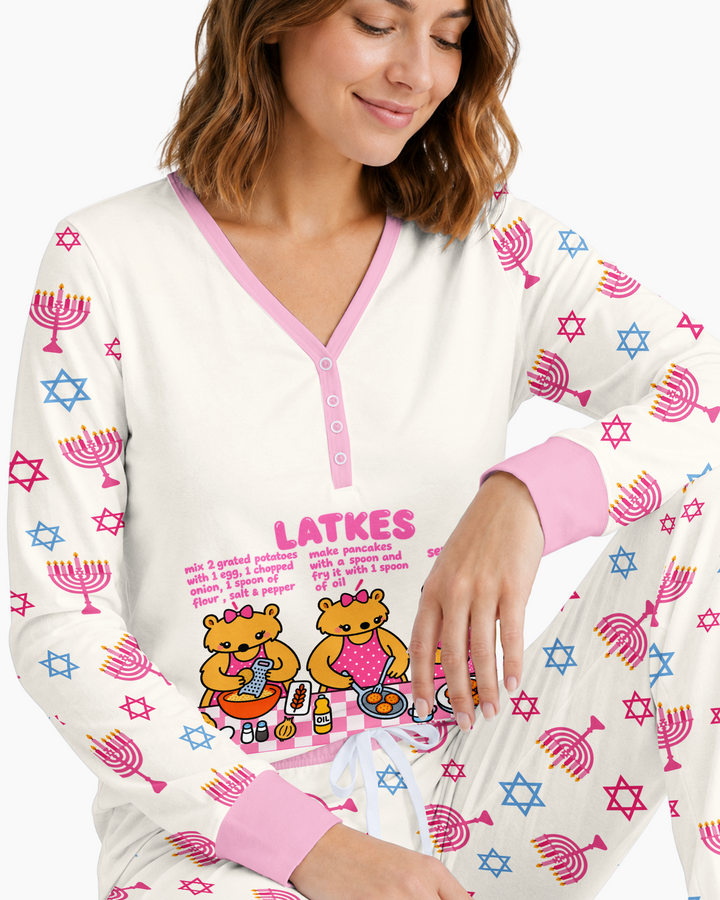Latkes Recipe Bamboo Women Pajama Set