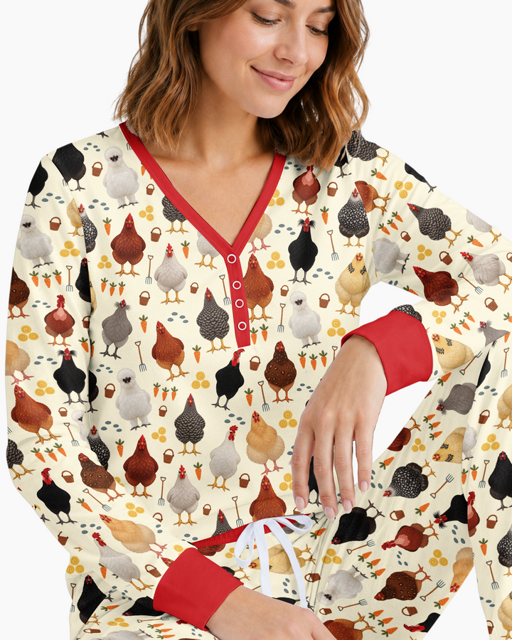 Little Chicken Farmer Bamboo Women Pajama Set