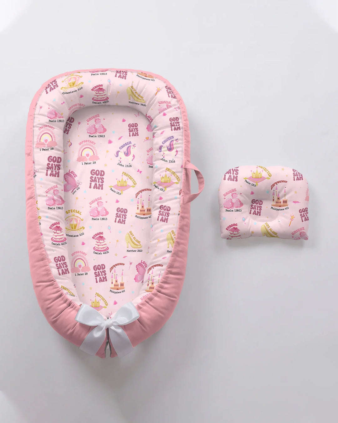 Gott sagt, ich bin ein Mädchen – Babynest aus Bambus