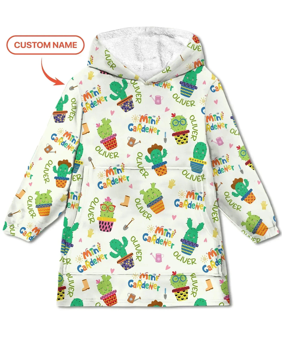 Custom Name Mini Gardener Bamboo Blanket Hoodie