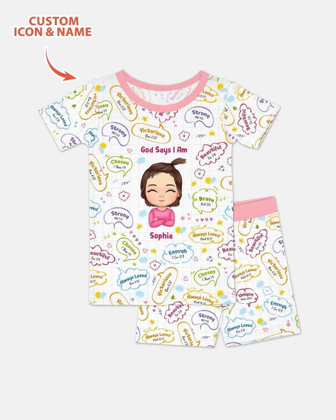 Zweiteiliges Pyjama-Set mit kurzen Ärmeln und Shorts im Sommer-Design