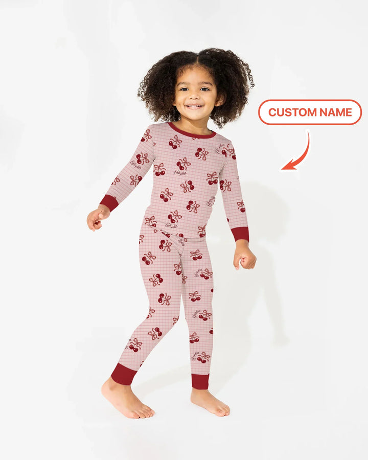 Zweiteiliges Langarm-Pyjama-Set mit Sommerfrüchten