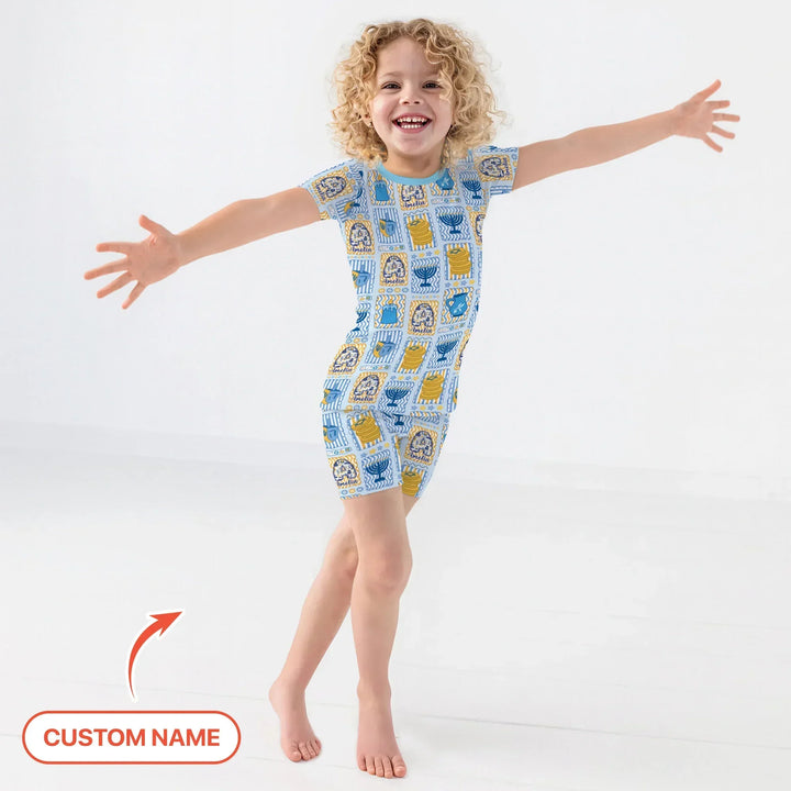 Zweiteiliges Pyjama-Set mit kurzen Ärmeln und Shorts im Sommer-Design