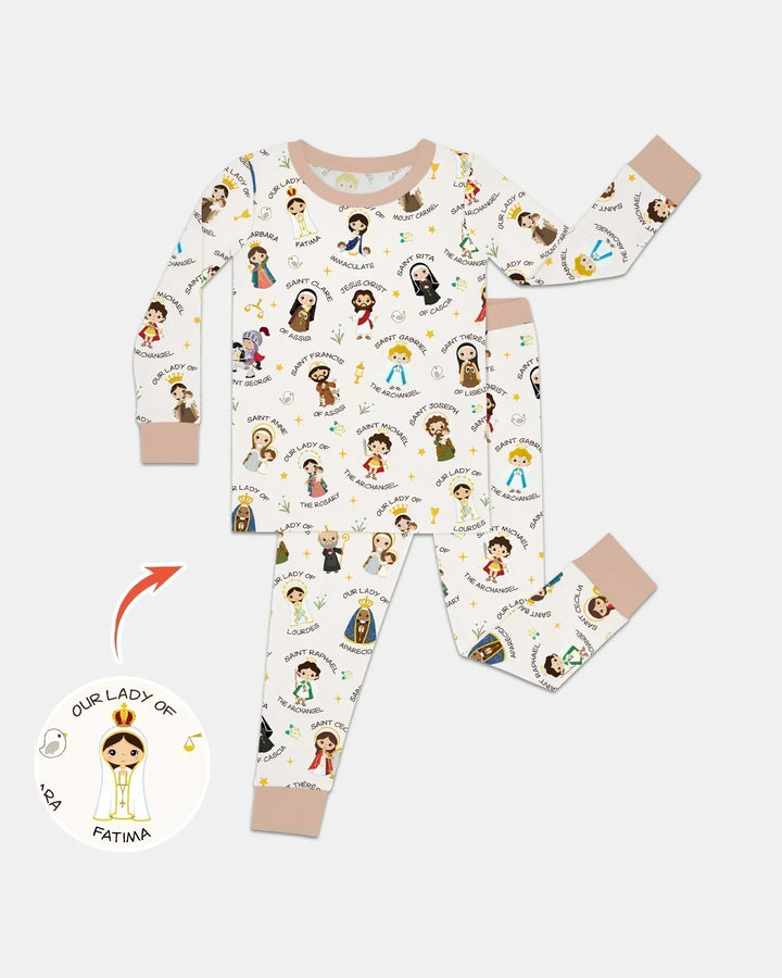 Zweiteiliges Langarm-Pyjama-Set mit Sommerfrüchten