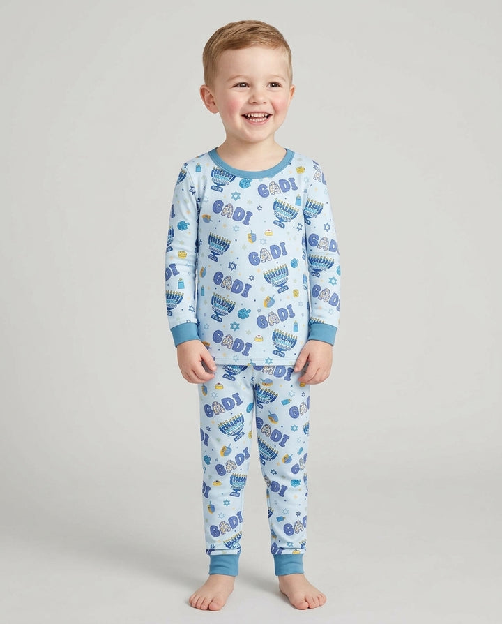 Zweiteiliges Langarm-Pyjama-Set mit Sommerfrüchten
