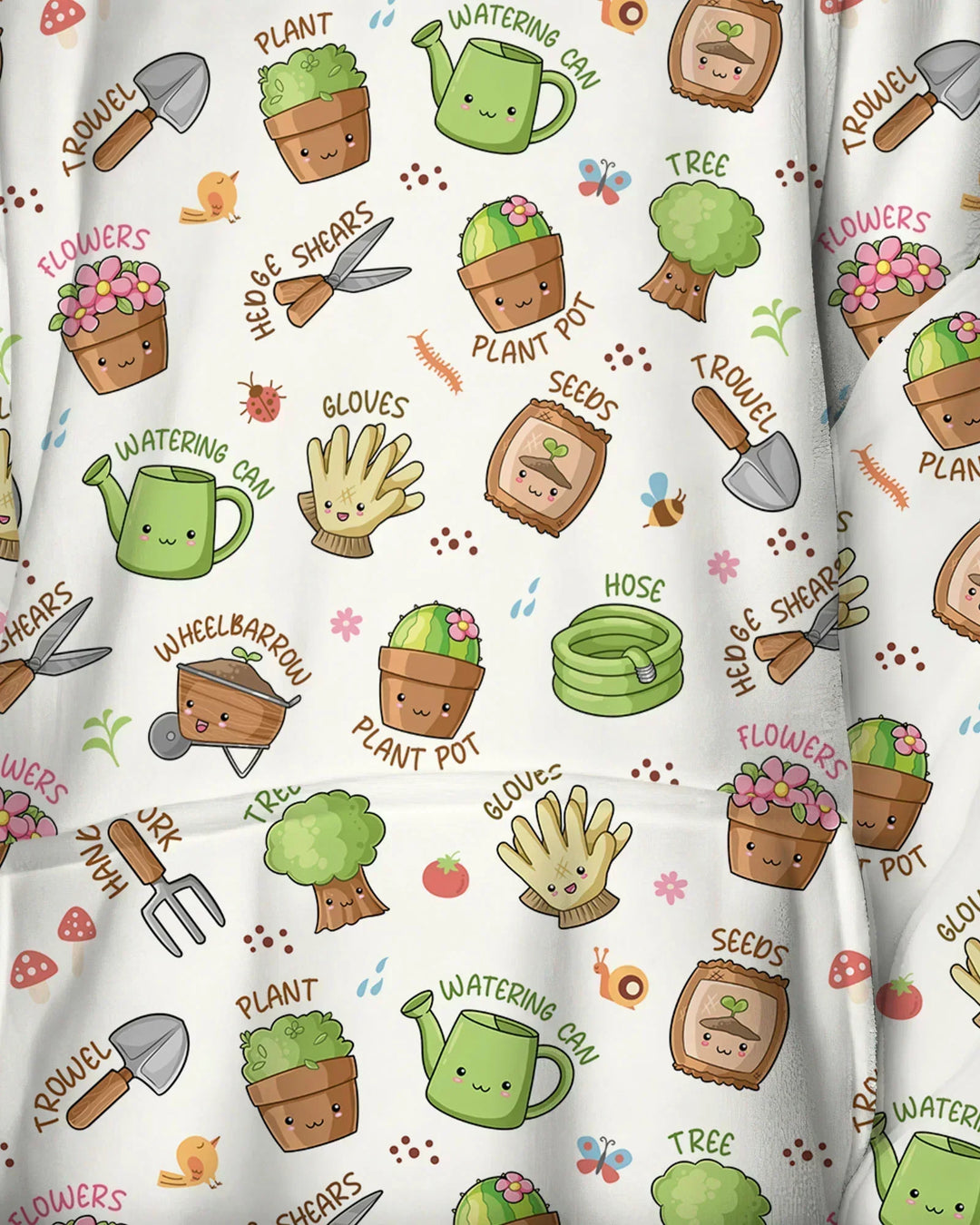 Kawaii Garden Crew Tragbarer Bambus-Deckenhoodie