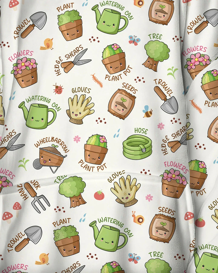 Kawaii Garden Crew Tragbarer Bambus-Deckenhoodie