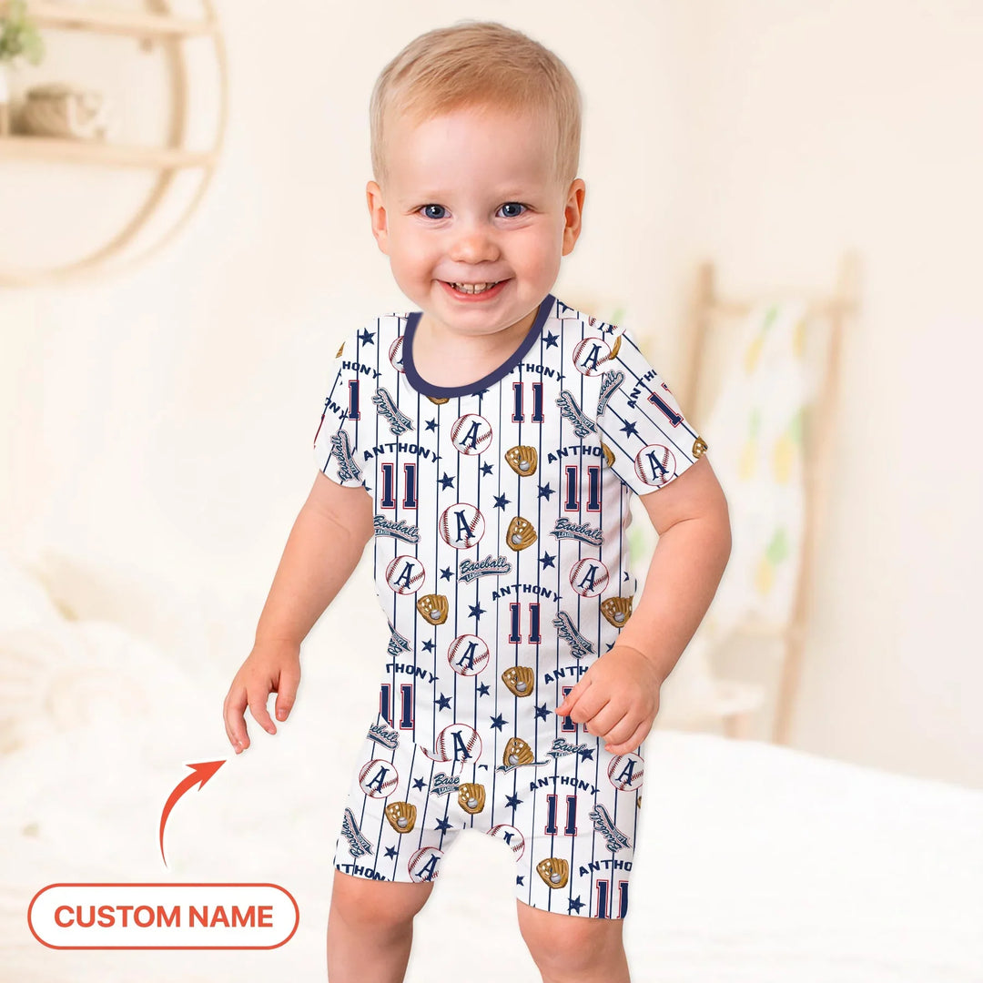 Zweiteiliges Pyjama-Set mit kurzen Ärmeln und Shorts im Sommer-Design