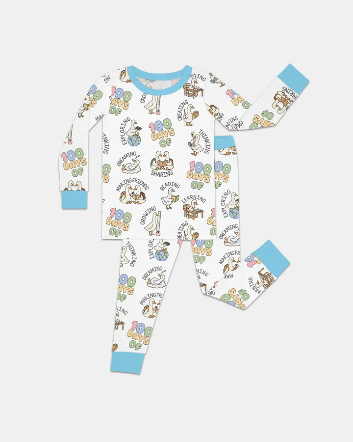 Zweiteiliges Langarm-Pyjama-Set mit Sommerfrüchten