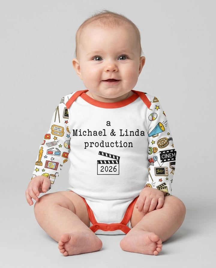 Gerippte Babykleidung mit individuellem Foto - Weich &amp; Skizzenhaft