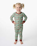 Santa In The Snow Bamboo Two Piece Long Sleeve Pajama Set