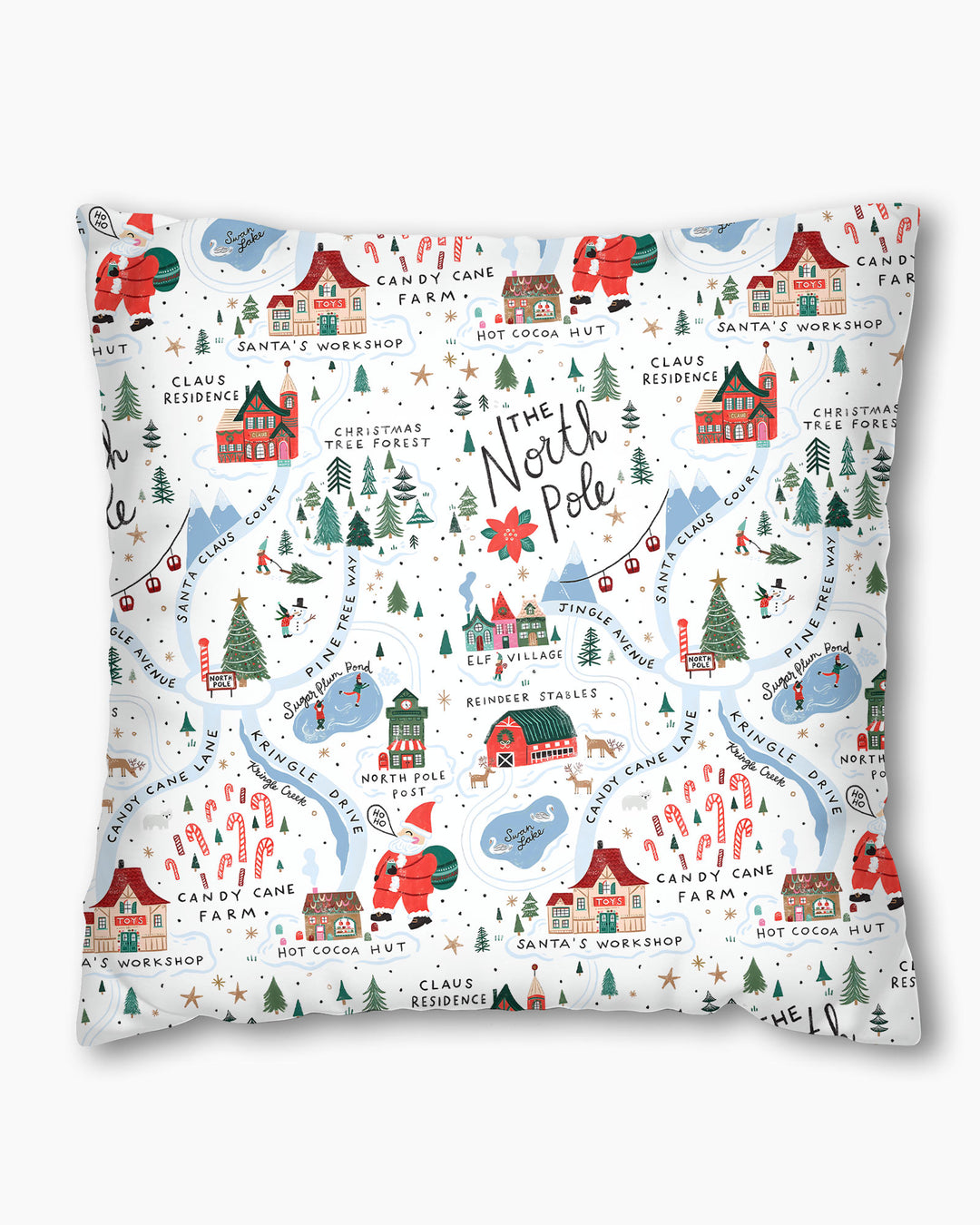 The North Pole Map Bamboo Pillow Case
