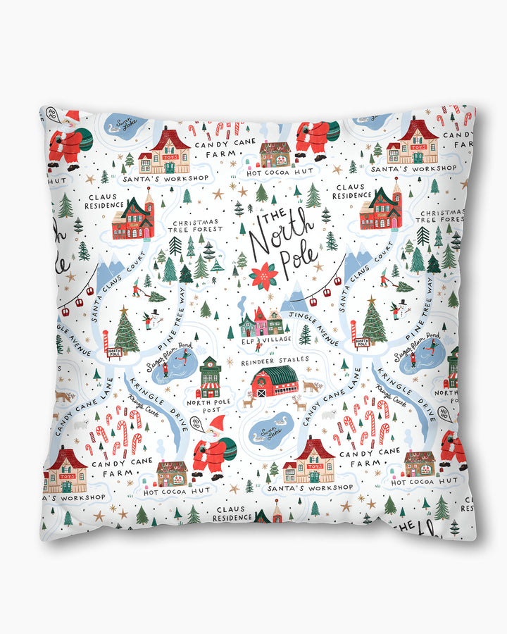 The North Pole Map Bamboo Pillow Case