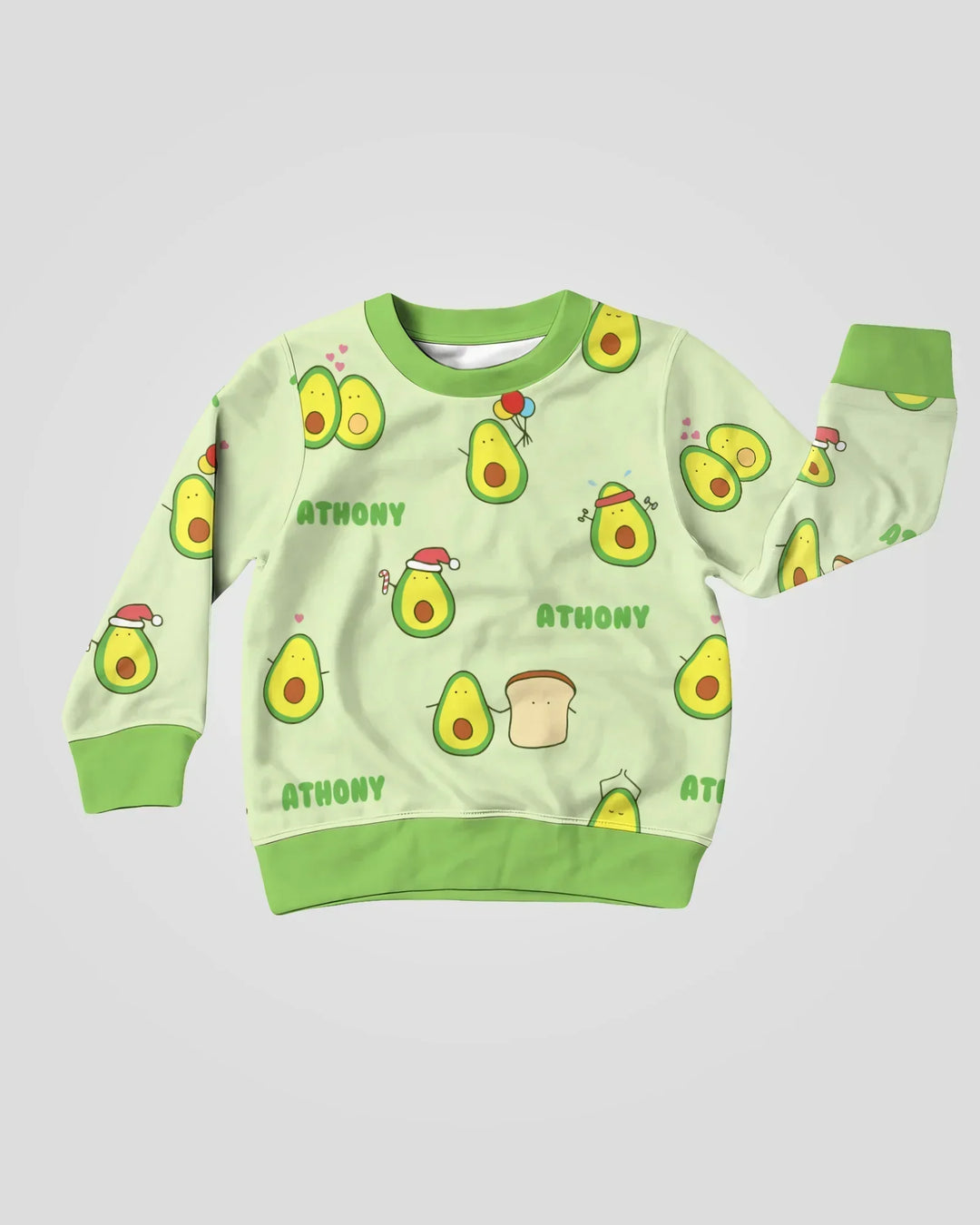 Personalisiertes niedliches Avocado Bambus Rundhals-Sweatshirt