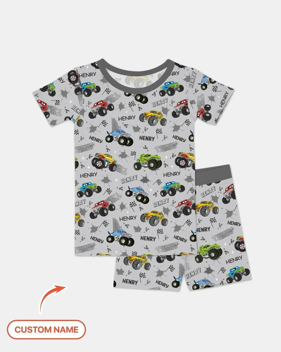 Zweiteiliges Pyjama-Set mit kurzen Ärmeln und Shorts im Sommer-Design