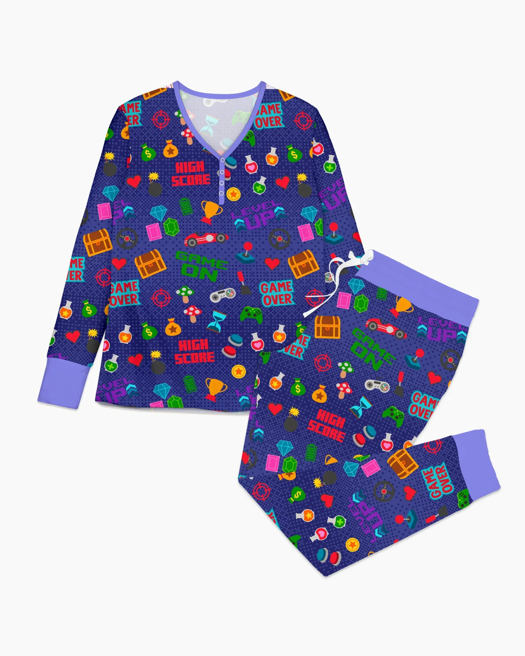 Gamer Mode On Familien-Partnerlook Bambus Damen Pyjama-Set