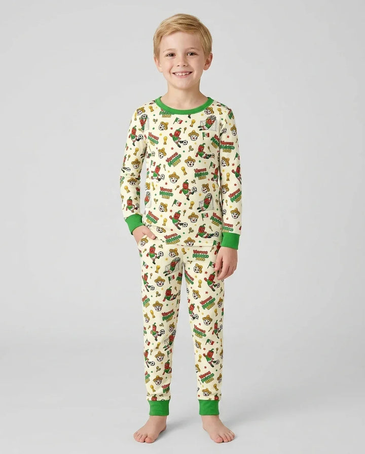 Zweiteiliges Langarm-Pyjama-Set mit Sommerfrüchten