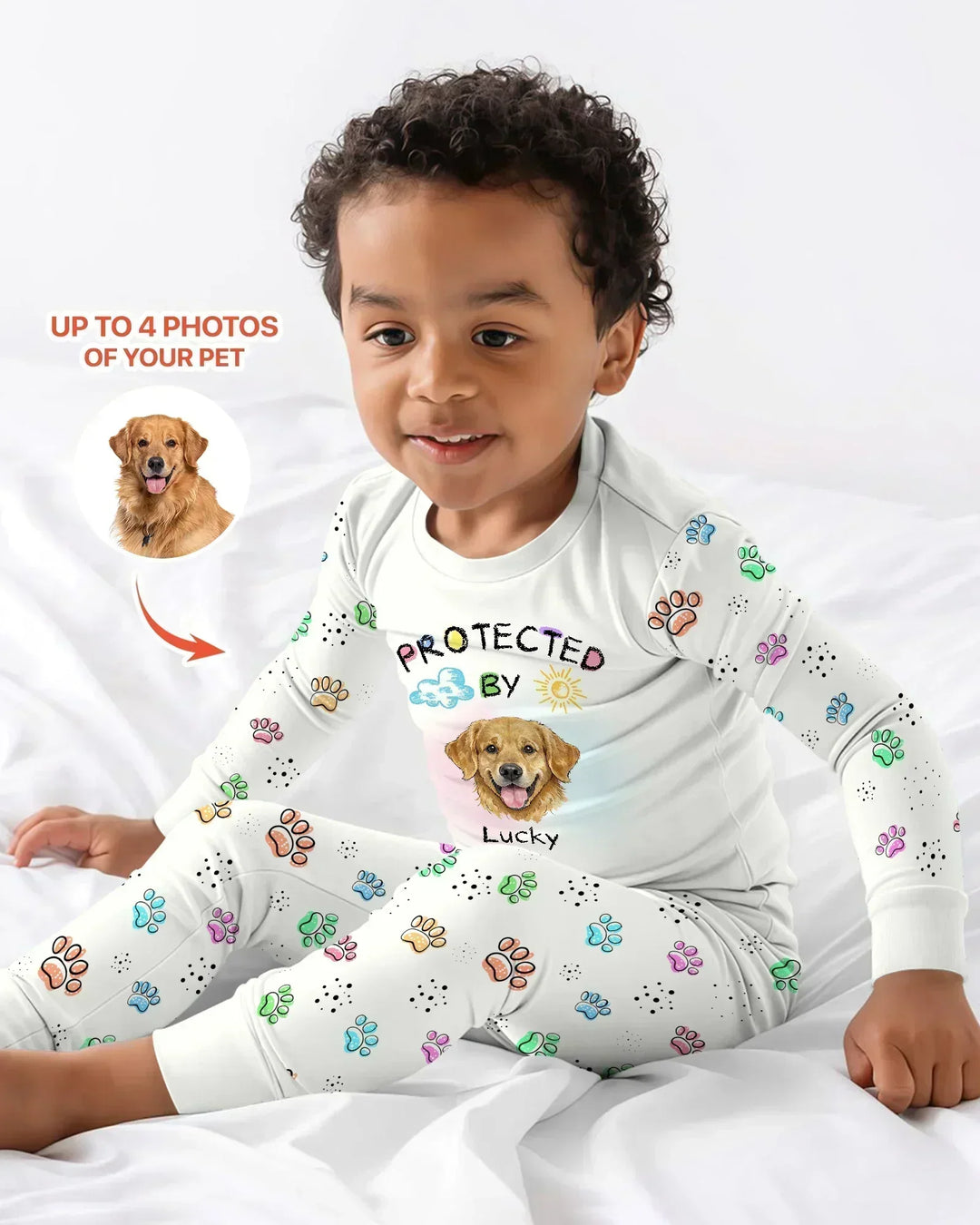 Zweiteiliges Langarm-Pyjama-Set mit Sommerfrüchten