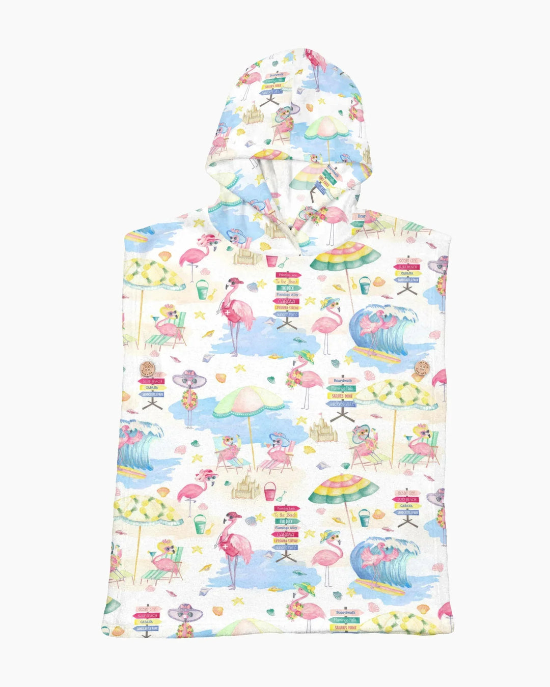 Flamingo Beach Family Matching Bamboo Swim Poncho