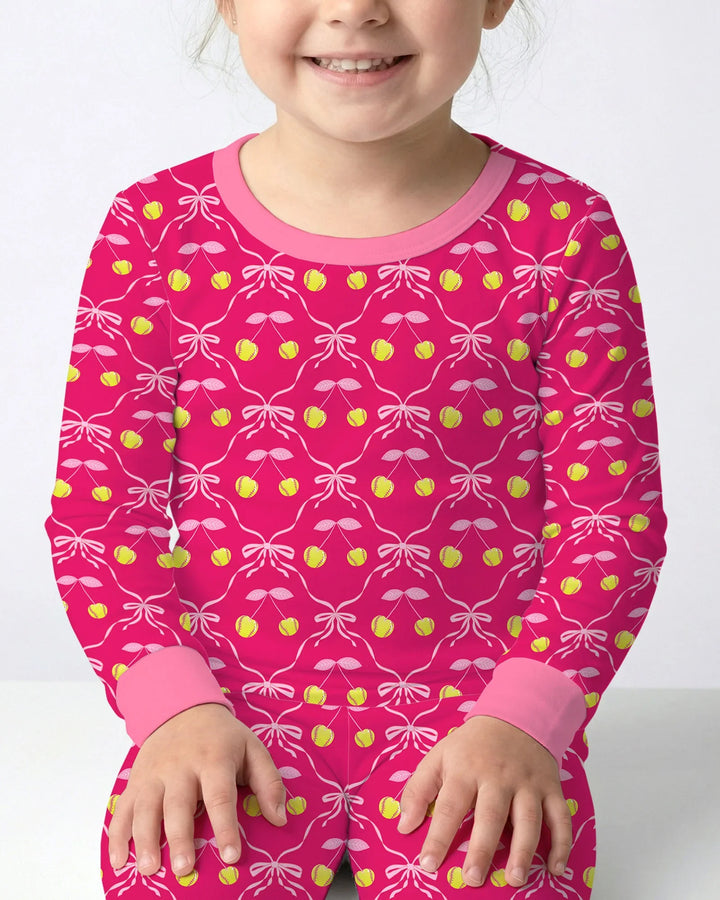 Zweiteiliges Langarm-Pyjama-Set mit Sommerfrüchten