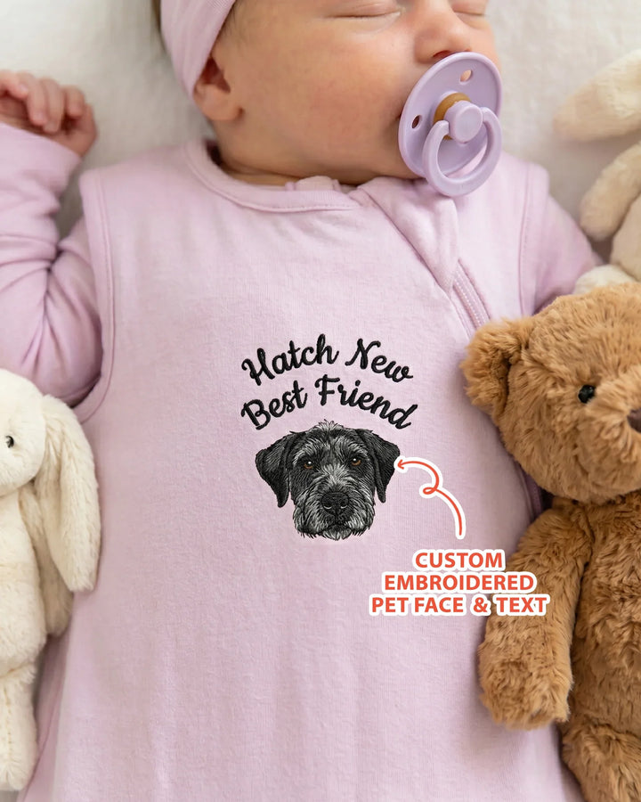 Gerippte Babykleidung mit individuellem Foto - Weich &amp; Skizzenhaft