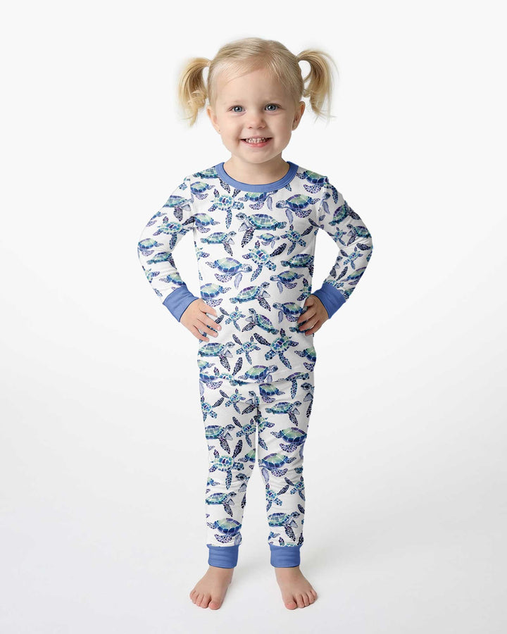Sea Turtle Dream Bamboo Two Piece Long Sleeve Pajama Set