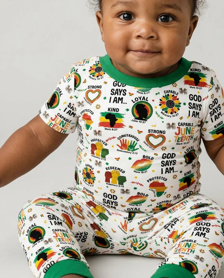 Zweiteiliges, kurzärmliges Pyjama-Set mit Marienkäfern
