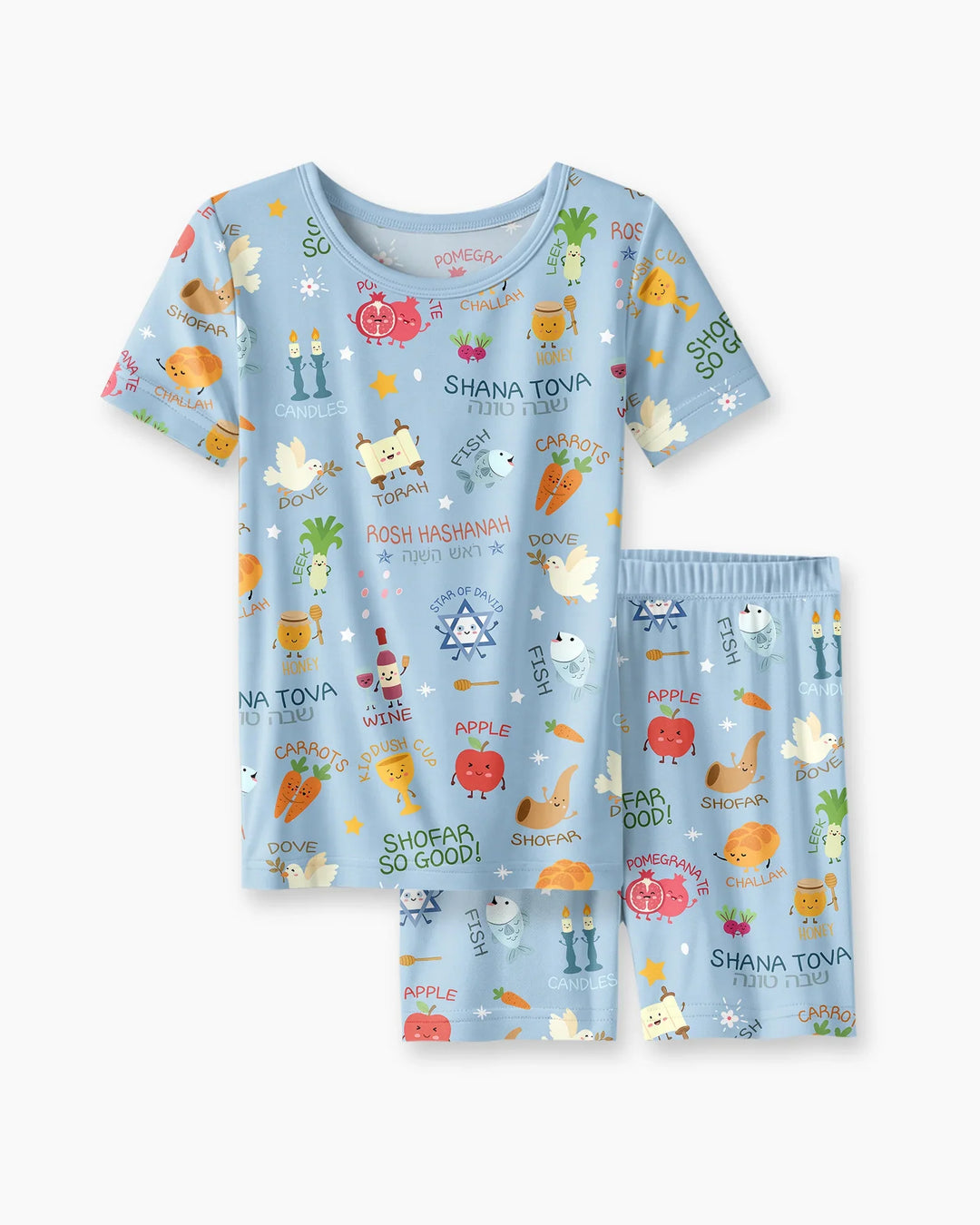 Schlafanzug-Set zweiteilig, kurze Ärmel, kurze Hose, Bambus