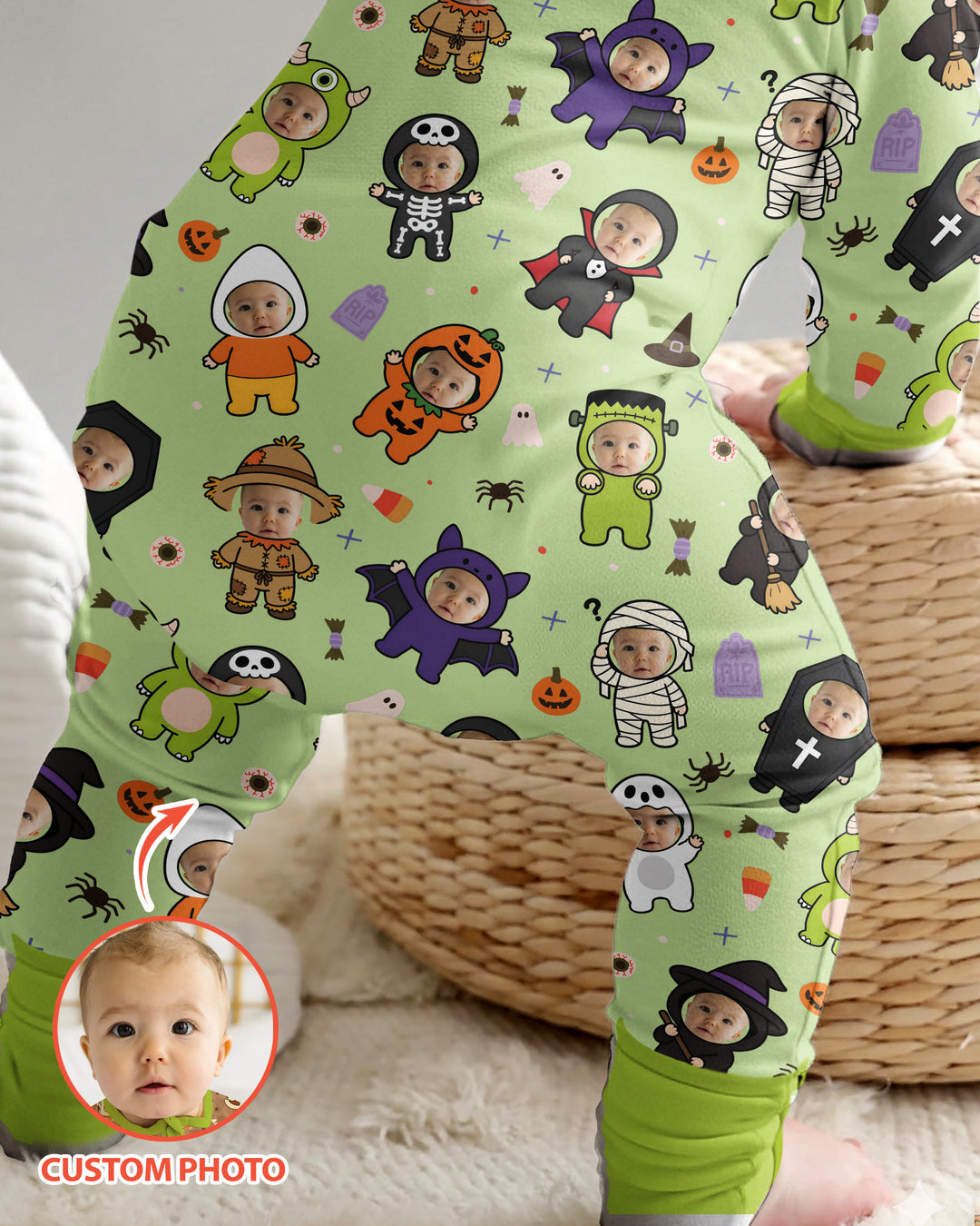 Custom Photo Little Halloween Crew Bamboo Convertible Zippy