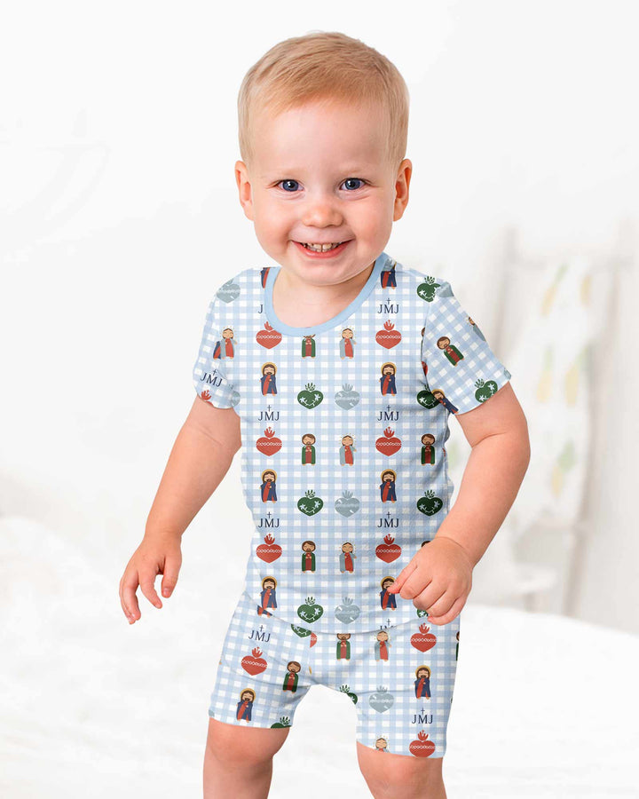 Holy Family Bamboo Two Piece Short Sleeve Shorts Pajama Set