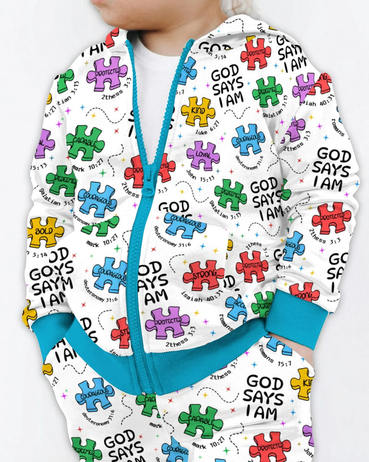 All Pieces Belong Bambus-Kapuzenjacke mit Reißverschluss