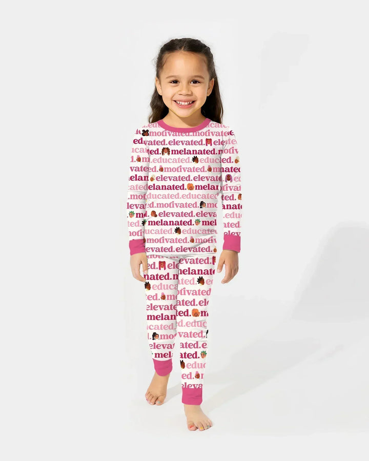 Zweiteiliges Langarm-Pyjama-Set mit Sommerfrüchten
