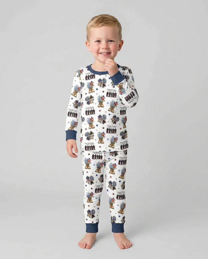 Zweiteiliges Langarm-Pyjama-Set mit Sommerfrüchten