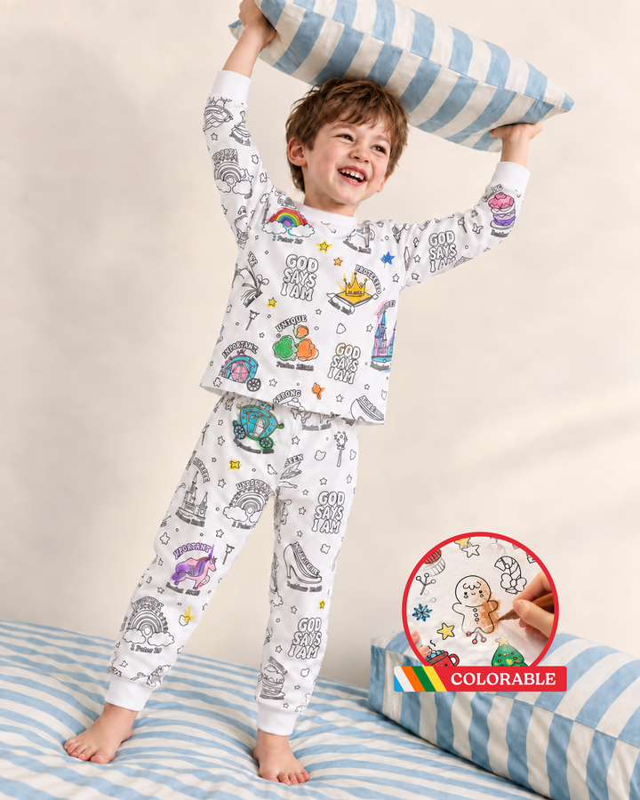 All Colorable Bamboo Two Piece Long Sleeve Pajama Set