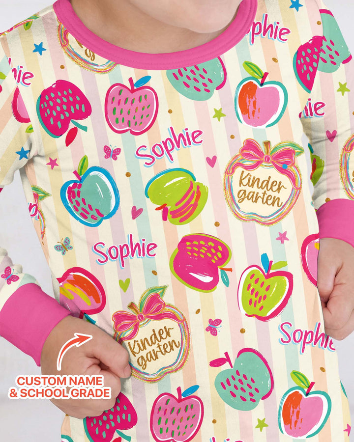 Zweiteiliges Langarm-Pyjama-Set mit Sommerfrüchten