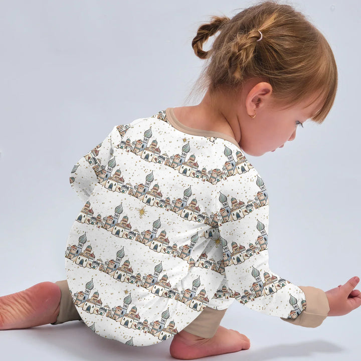 Zweiteiliges Langarm-Pyjama-Set mit Sommerfrüchten