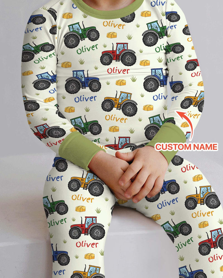 Zweiteiliges Langarm-Pyjama-Set mit Sommerfrüchten