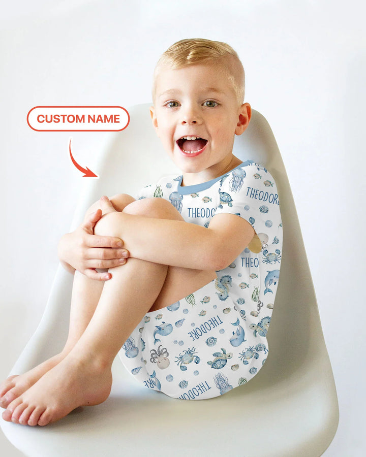 Zweiteiliges Pyjama-Set mit kurzen Ärmeln und Shorts im Sommer-Design