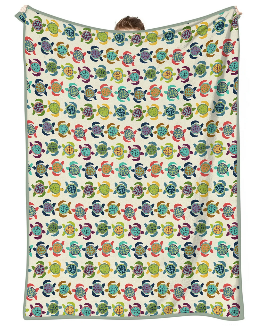 Happy Turtle Parade  Bamboo Blanket