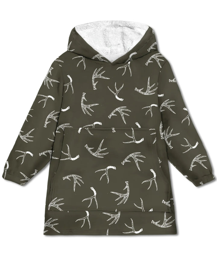 Antlers Minimalism Tragbarer Bambus-Deckenhoodie