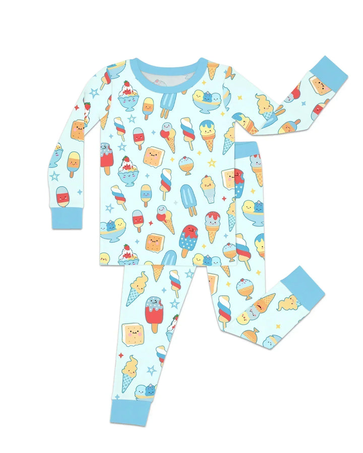 Zweiteiliges Langarm-Pyjama-Set mit Sommerfrüchten