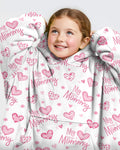 My Heart Belongs To Mommy Wearable Bamboo Blanket Hoodie