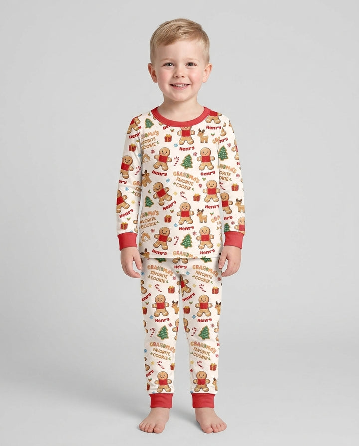 Personalized Grandma's Favorite Cookie Bamboo Two Piece Long Sleeve Pajama Set