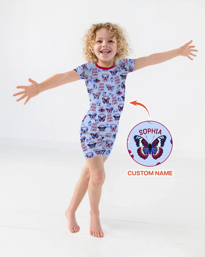 Zweiteiliges Pyjama-Set mit kurzen Ärmeln und Shorts im Sommer-Design