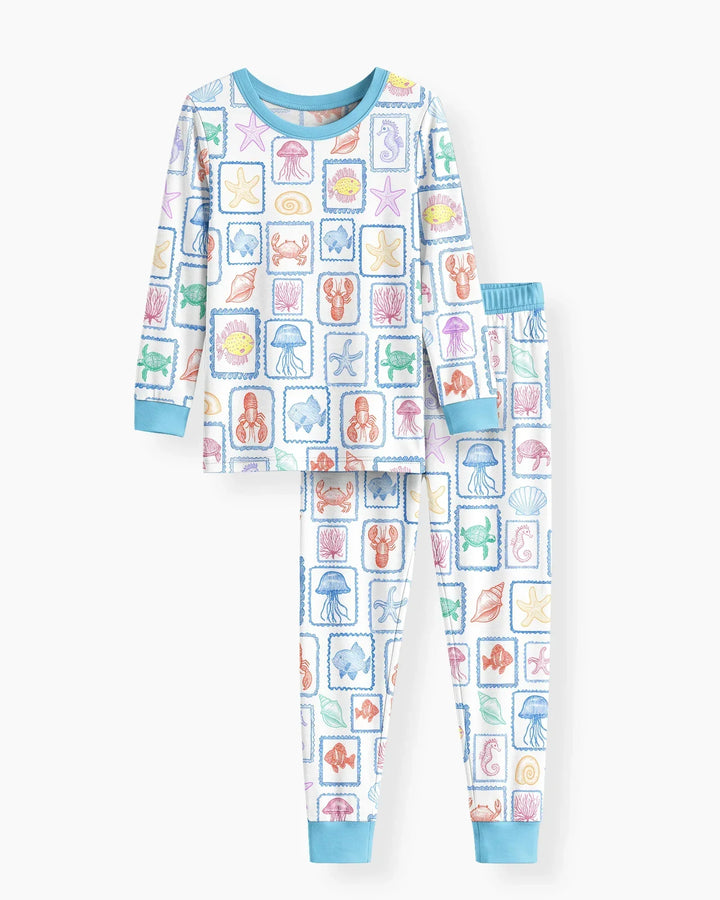 Zweiteiliges Langarm-Pyjama-Set mit Sommerfrüchten