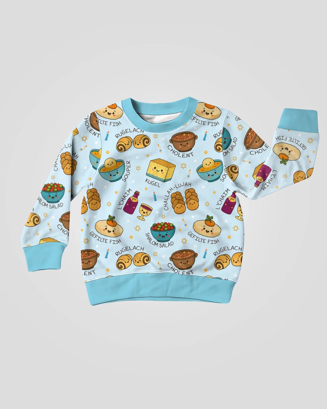 Shabbat Shalom Bambus Rundhals-Sweatshirt