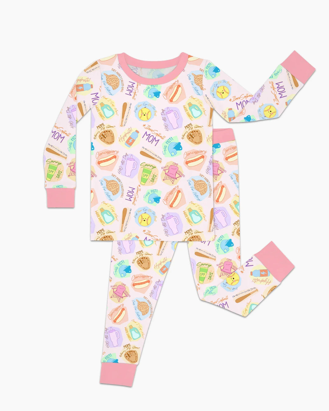 SoftBall Mom Saves The Days Two Piece Long Sleeve Pajama Set