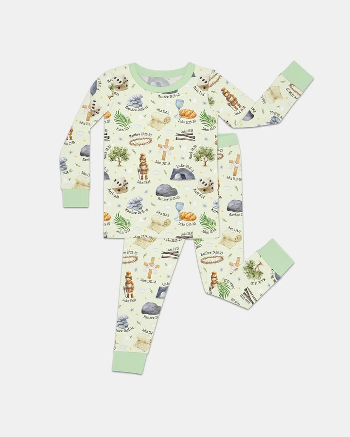 He Is Risen Family Matching Bamboo Two Piece Long Sleeve Pajama Set
