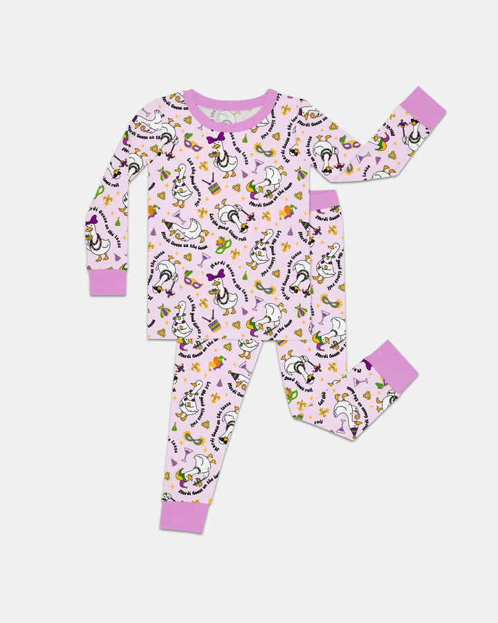 Zweiteiliges Langarm-Pyjama-Set mit Sommerfrüchten
